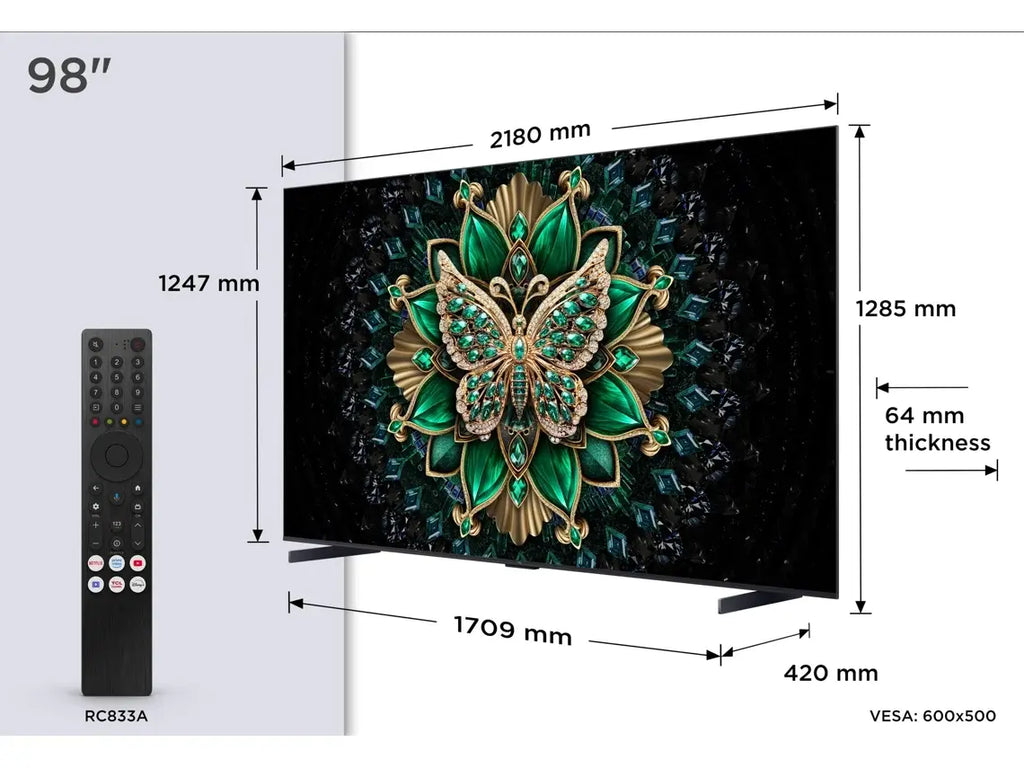 TV TCL 98C6K (MiniLed - 98'' - 249 cm - 4K Ultra HD - Smart TV) WoW TV