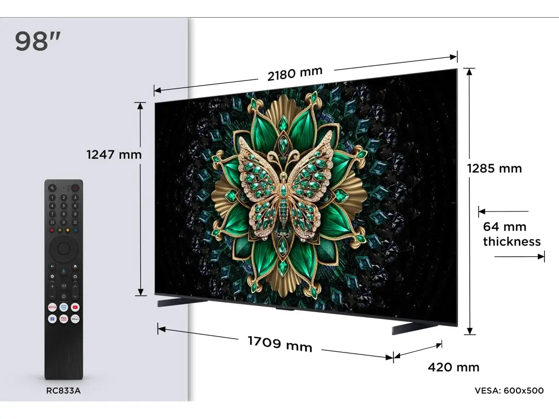 TV TCL 98C6K (MiniLed - 98'' - 249 cm - 4K Ultra HD - Smart TV) WoW TV