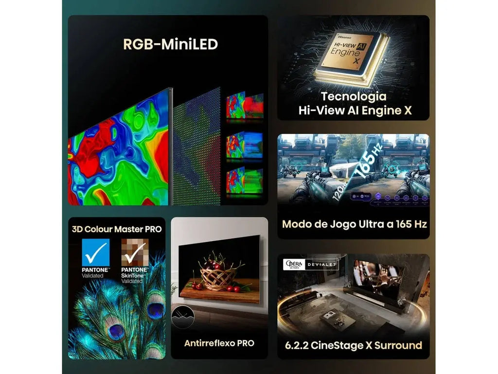 TV HISENSE Mini Led RGB 100UXQ (ULED -100'' - 254 cm - 4K Ultra HD - Smart TV) WoW TV