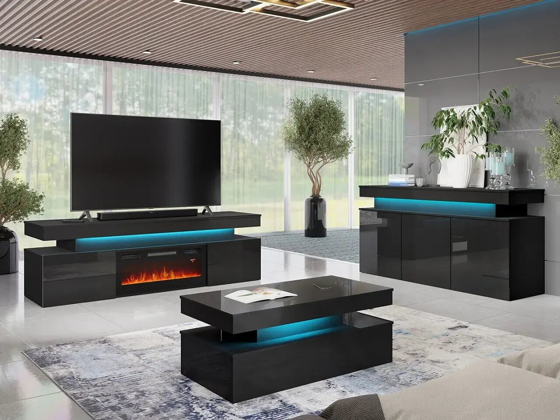 Mesa de Tv Merced N104 Led Black WoW TV