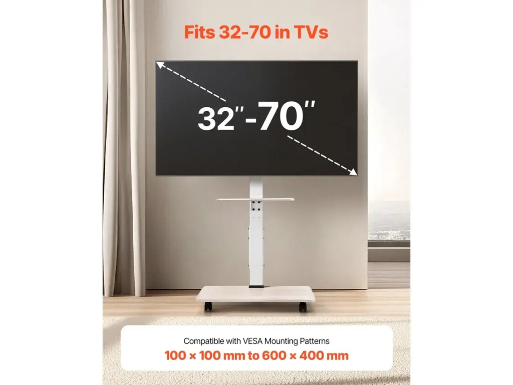 Suporte De Tv Com Rodas Vevor Para Televisores De 812,8 1778 Mm, Altura Ajustável WoW TV