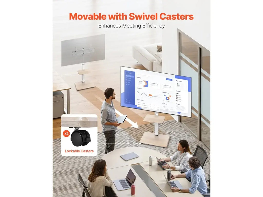 Suporte De Tv Com Rodas Vevor Para Televisores De 812,8 1778 Mm, Altura Ajustável WoW TV